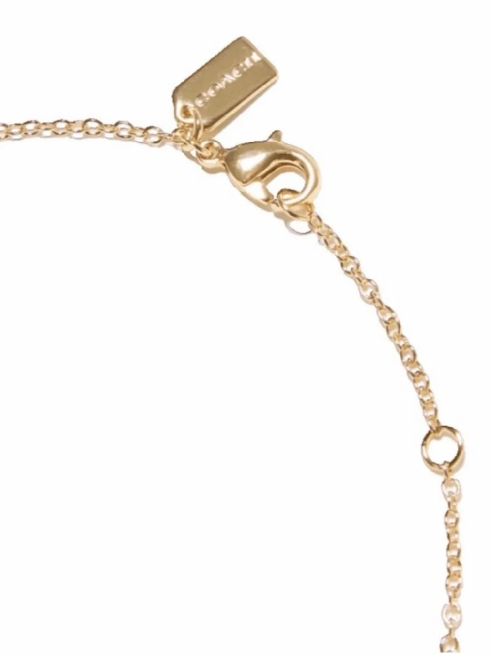NWT Coach Gold Heart Pendant Necklace Signature C Charm Designer Jewelry
